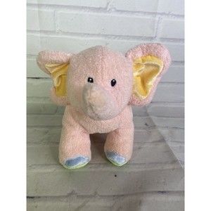 Baby Gund Jungle Collection Pink Peach Elephant Plush Stuffed Toy 58087 Rattle